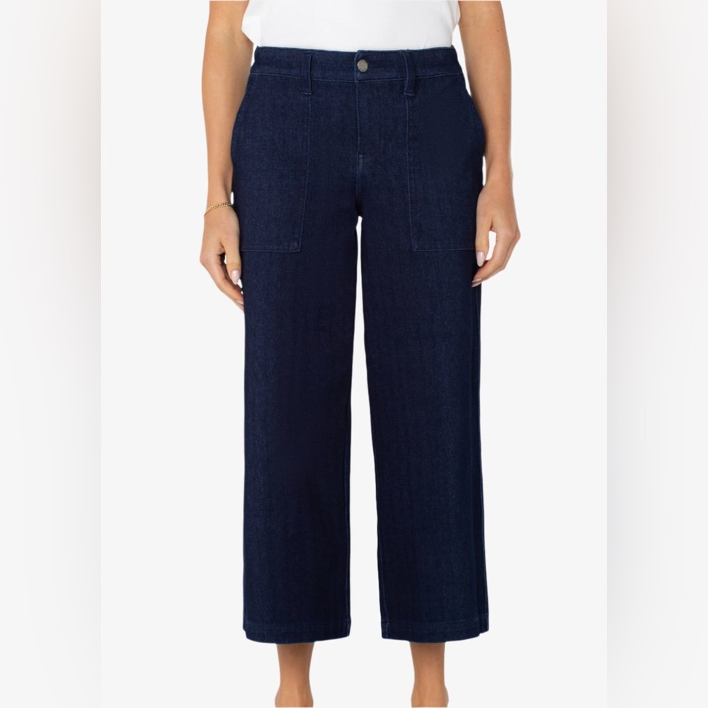 Liverpool Wide Leg Cargo Jean NWT Indigo Rinse Size 16W